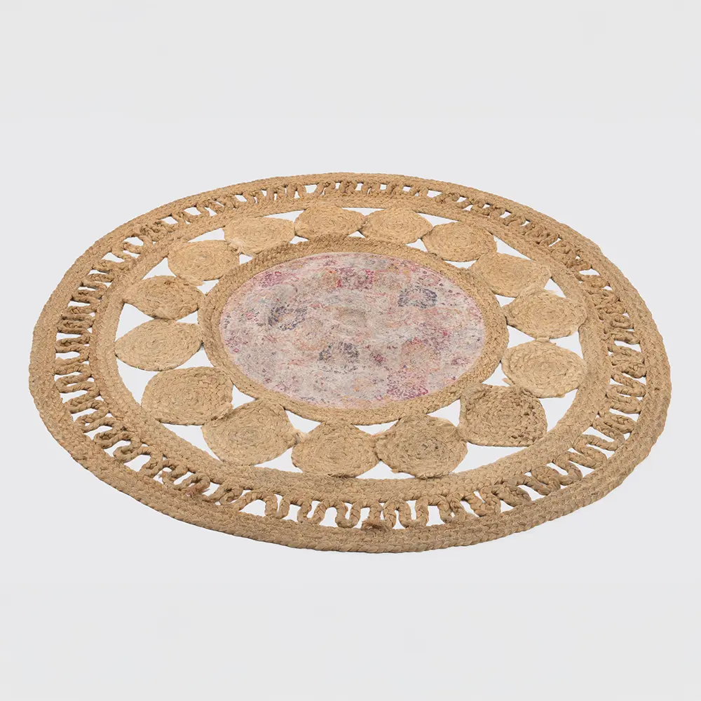 Alfombra redonda yute